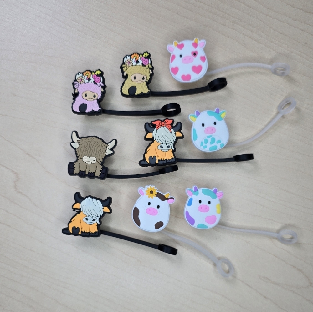 Cute Highland Cow Straw‎ Toppers